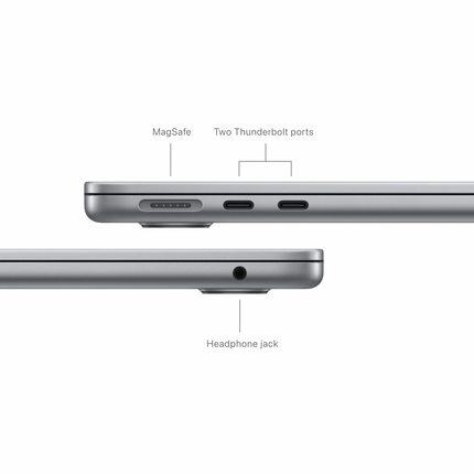 MacBook Air 13-inch, Space Grey, Model A3113, M3 with 8C CPU,10C GPU, 24GB unified memory, 35W Dual USB-C Port Compact Power Adapter, 512GB SSD storage, 2xTB4,MagSafe 3, Touch ID, 1080p FaceTime HD camera, Force Touch Trackpad, Keyboard US English