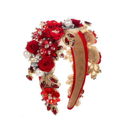 Baroque Rhinestone Pearl Flower