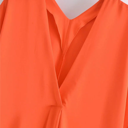 Orange Satin Long Dress