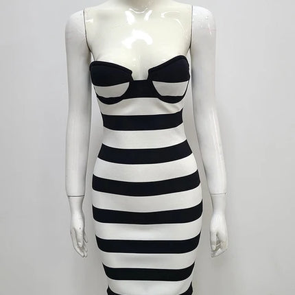 Striped printed dress