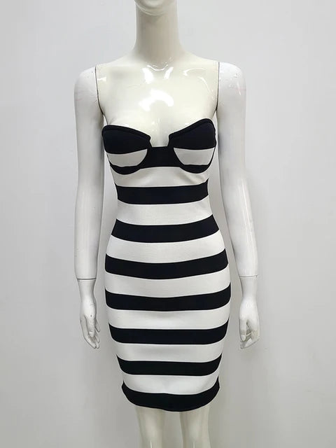 Striped printed dress
