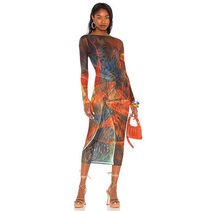Long Sleeve Backless Dress