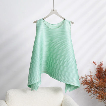 Polyester Fabric Sleeveless T-shirt For Women