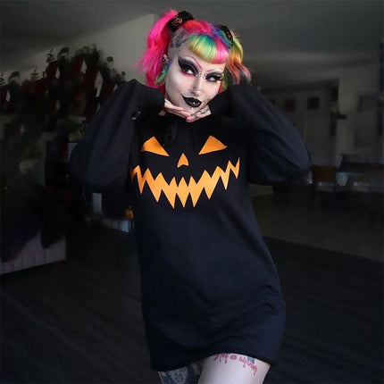 Halloween hooded casual dress