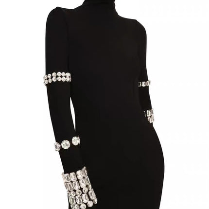 Black high neck dress