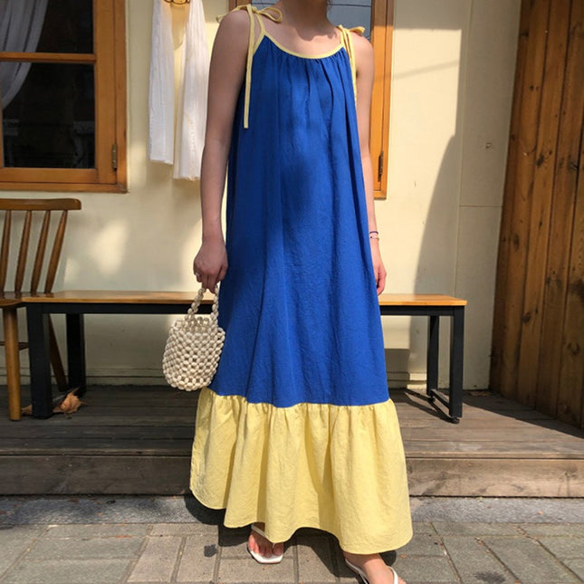 Off Shoulder Lace-up Sling Dress For Women