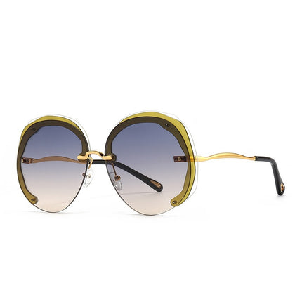 Fashion Rimless Round Sunglasses