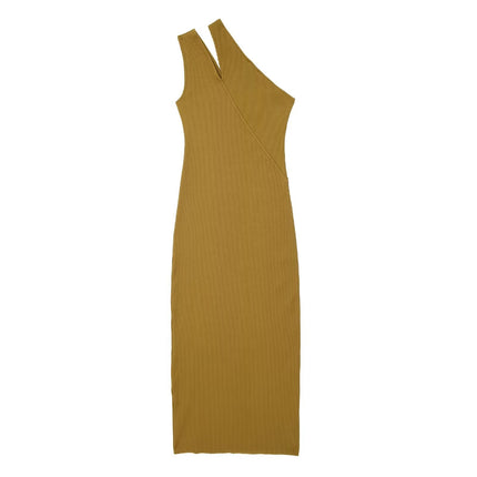 Boho Beach Knitted Women Asymmetric Halter Dress