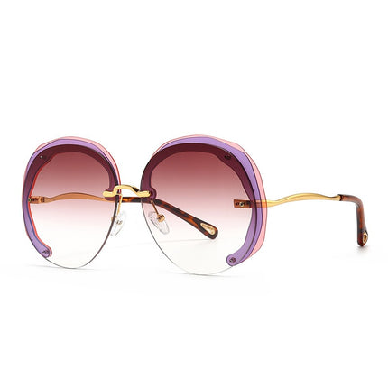 Fashion Rimless Round Sunglasses