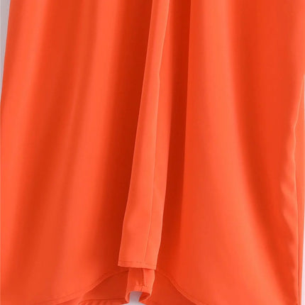 Orange Satin Long Dress