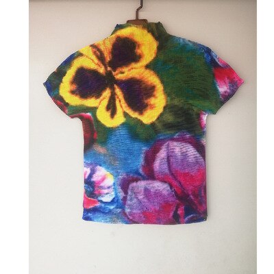 pleated short-sleeved top