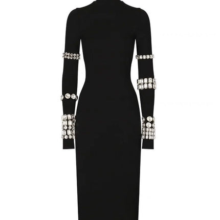 Black high neck dress