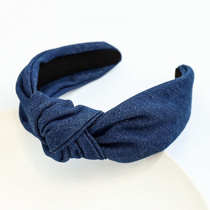 Denim Fabric Middle Knot Hair Clip