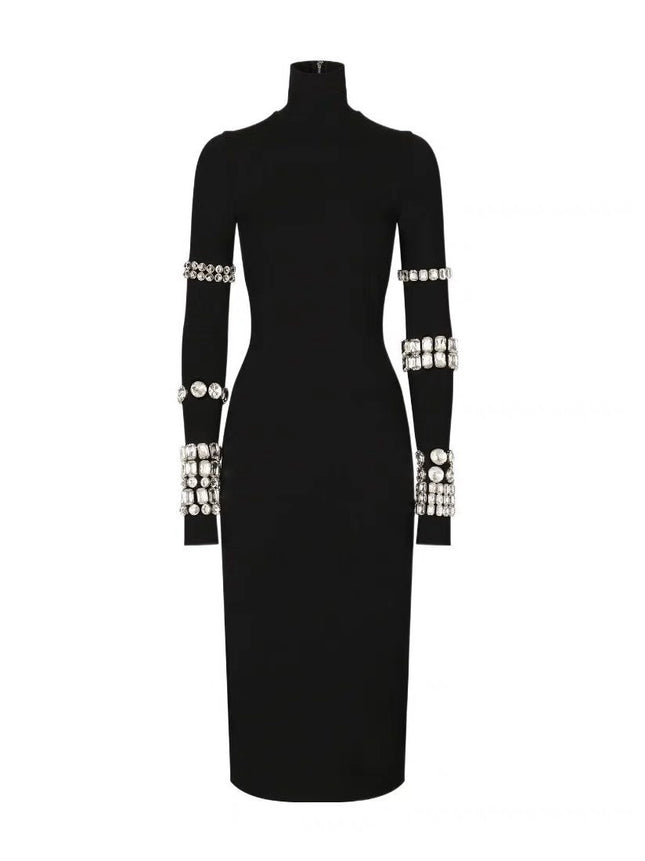 Black high neck dress