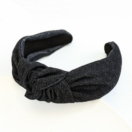 Denim Fabric Middle Knot Hair Clip