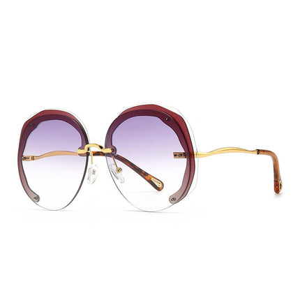 Fashion Rimless Round Sunglasses