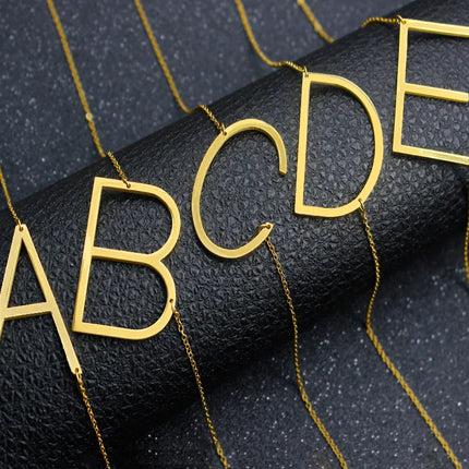 Stainless Steel English Letters Metal Pendant Necklace