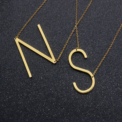 Stainless Steel English Letters Metal Pendant Necklace