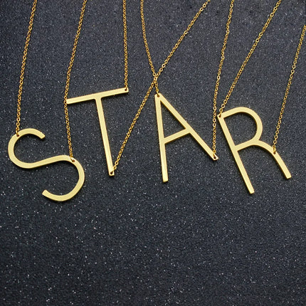 Stainless Steel English Letters Metal Pendant Necklace