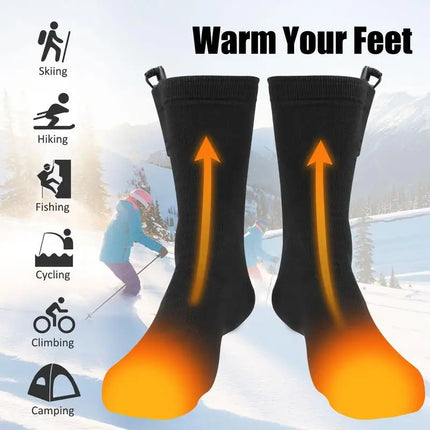 Heated Socks Rechargeable USB Electric Heated Socks Warm Cotton Sock Long Stocking 5V Fast Heating Winter Warmth Supplies Unisex