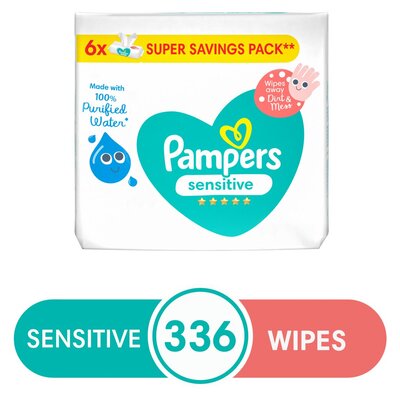 Pampers Sensitive Wet Wipes 336 (6x56) Baby Wipes