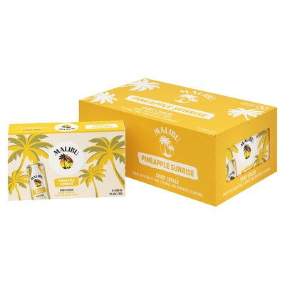 Malibu Pineapple Sunrise Spirit Cooler 24 x 300ml