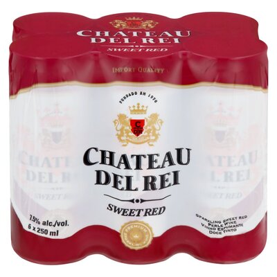 Chateau Del Rei Sparkling Sweet Red Wine Can 6 x 250ml