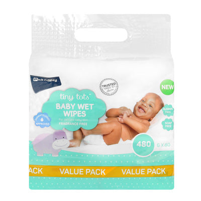 PNP TINY TOTS WIPES FRAG FREE 80S 6EA
