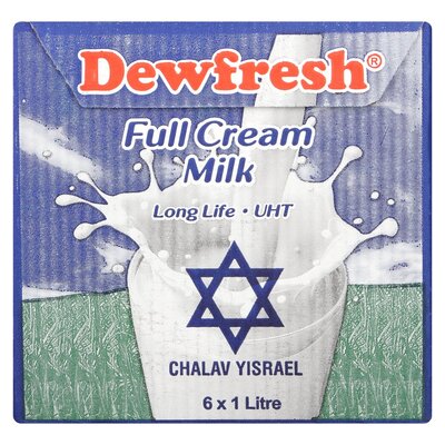 Dewfresh Kosher Full Cream Uht 6 x 1L