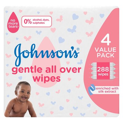 Johnson's Baby Wet Wipes Gentle All Over 288 Wipes
