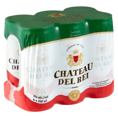 Chateau Del Rei Sweet Perle Sparkling White Wine Can 250ml x 6